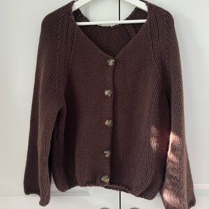 Zara Brown Knit Cardigan